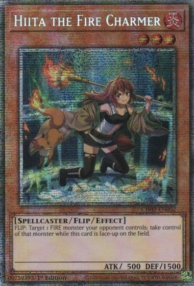 Hiita the Fire Charmer Starlight Rare THE CHRONICLES DECK: Spirit Charmers (All-Foil Edition) Yu-Gi-Oh! card