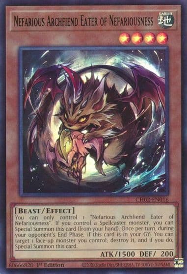 Nefarious Archfiend Eater of Nefariousness THE CHRONICLES DECK: Spirit Charmers (All-Foil Edition) Yu-Gi-Oh! card