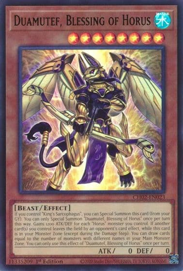 Duamutef Blessing of Horus THE CHRONICLES DECK: Spirit Charmers (All-Foil Edition) Yu-Gi-Oh! card