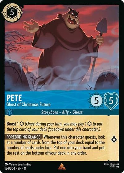 Pete Ghost of Christmas Future Winterspell Lorcana card