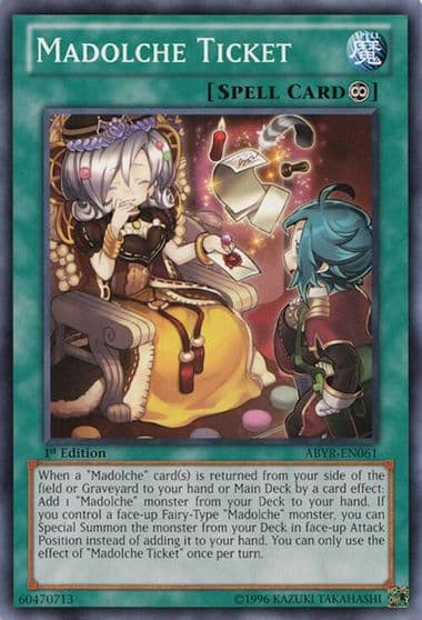 Madolche Ticket Abyss Rising Yu-Gi-Oh! card