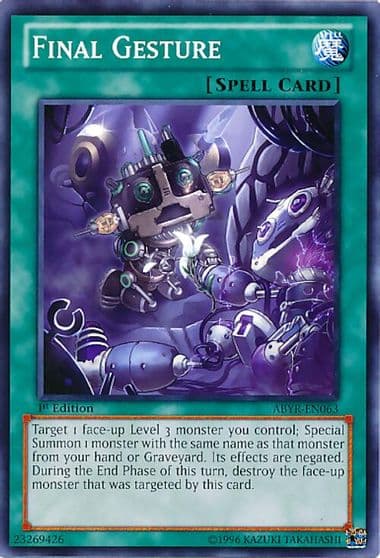 Final Gesture Abyss Rising Yu-Gi-Oh! card