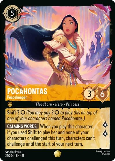 Pocahontas Peacekeeper Winterspell Lorcana card