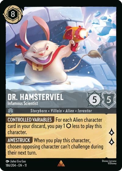 Dr Hamsterviel Infamous Scientist Winterspell Lorcana card