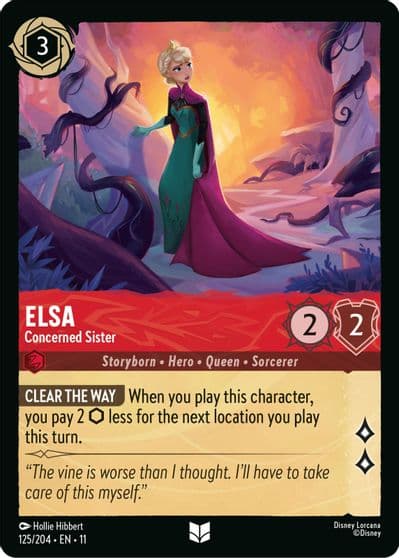 Elsa - Concerned Sister Winterspell Lorcana card