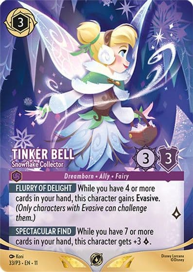 Tinker Bell Snowflake Collector Store Championship Participant Disney Lorcana Promo Cards Lorcana card