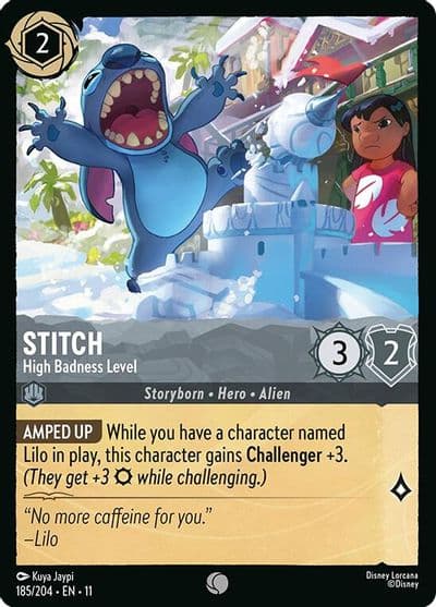 Stitch High Badness Level Winterspell Lorcana card