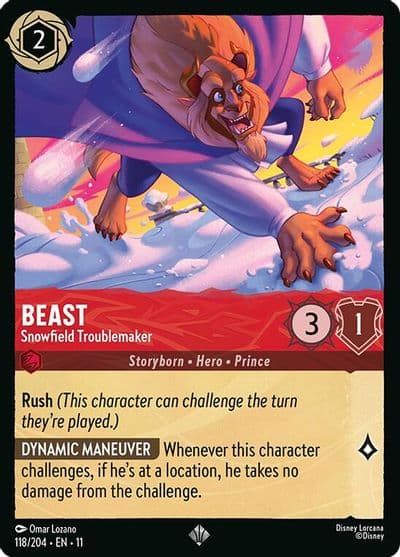 Beast Snowfield Troublemaker Winterspell Lorcana card