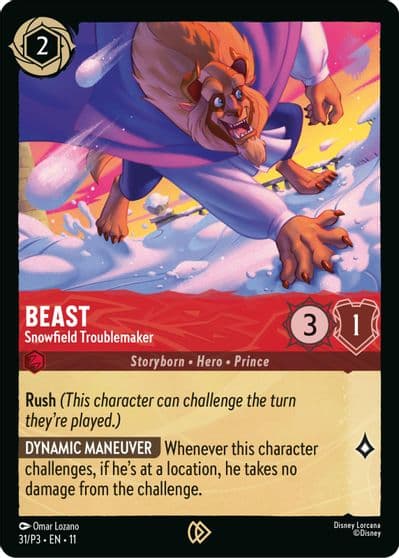 Beast Snowfield Troublemaker Disney Lorcana Promo Cards Lorcana card