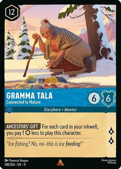 Gramma Tala Connected to Nature Winterspell Lorcana card