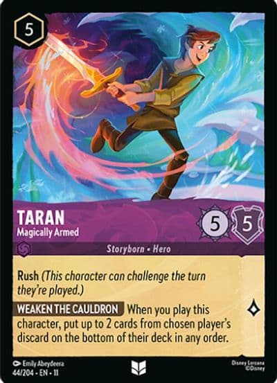 Taran Magically Armed Winterspell Lorcana card