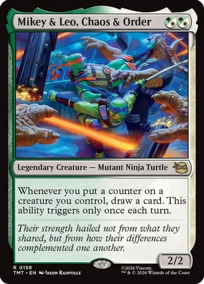 Mikey and Leo Chaos and Order Teenage Mutant Ninja Turtles Magic card