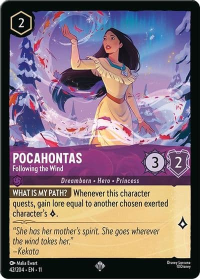 Pocahontas Following the Wind Winterspell Lorcana card