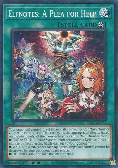 Elfnotes A Plea for Help Burst Protocol Yu-Gi-Oh! card