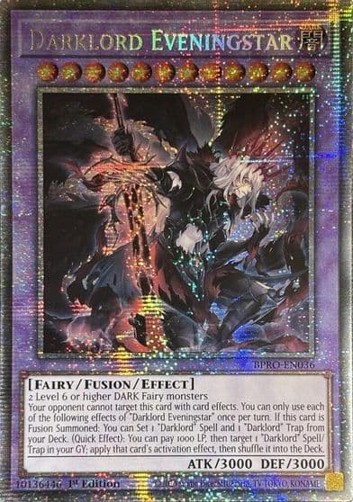 Darklord Eveningstar Starlight Rare Burst Protocol Yu-Gi-Oh! card