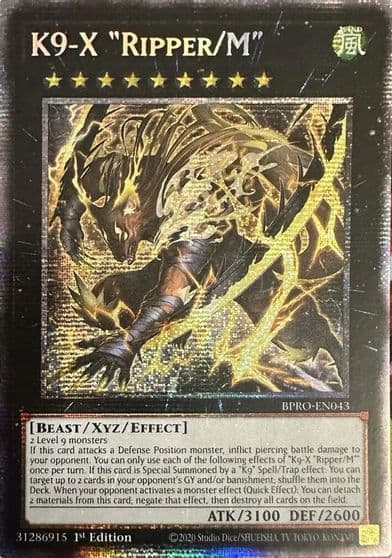 K9 X Ripper M Starlight Rare Burst Protocol Yu-Gi-Oh! card