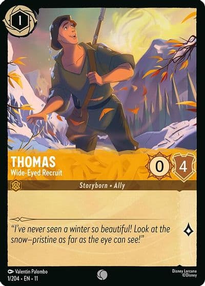 Thomas Wide Eyed Recruit Winterspell Lorcana card
