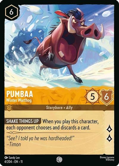 Pumbaa Winter Warthog Winterspell Lorcana card