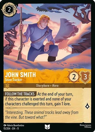 John Smith Snow Tracker Winterspell Lorcana card