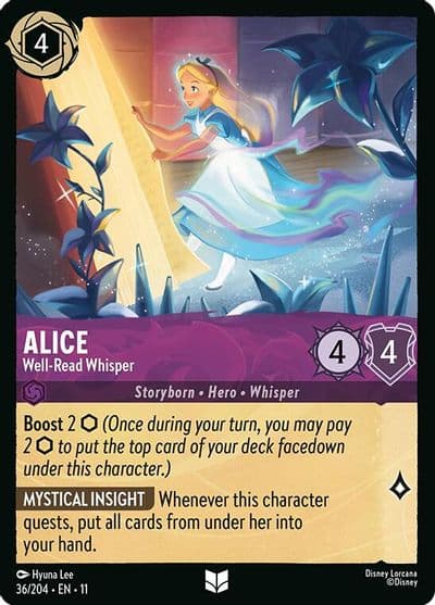 Alice Well Read Whisper Winterspell Lorcana card