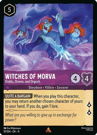Witches of Morva Orddu Orwen and Orgoch Winterspell Lorcana card