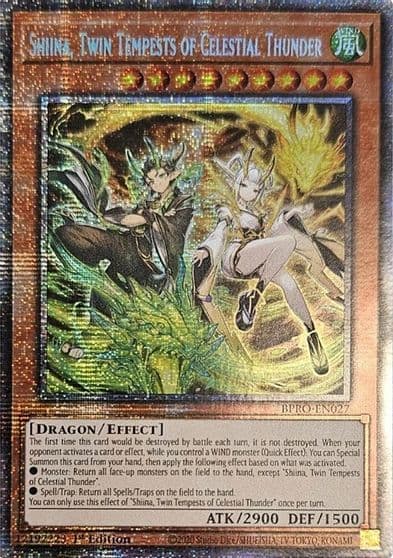 Shiina Twin Tempests of Celestial Thunder Starlight Rare Burst Protocol Yu-Gi-Oh! card