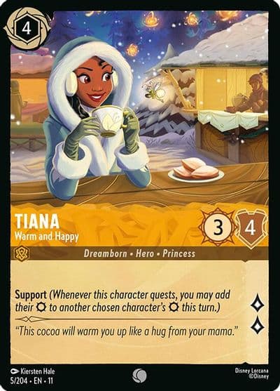 Tiana Warm and Happy Winterspell Lorcana card