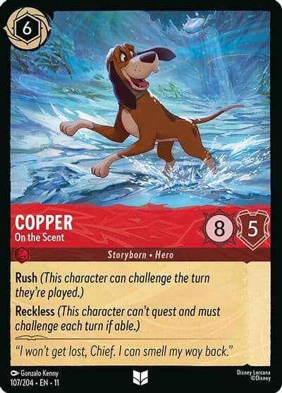 Copper On the Scent Winterspell Lorcana card