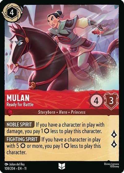 Mulan Ready for Battle Winterspell Lorcana card