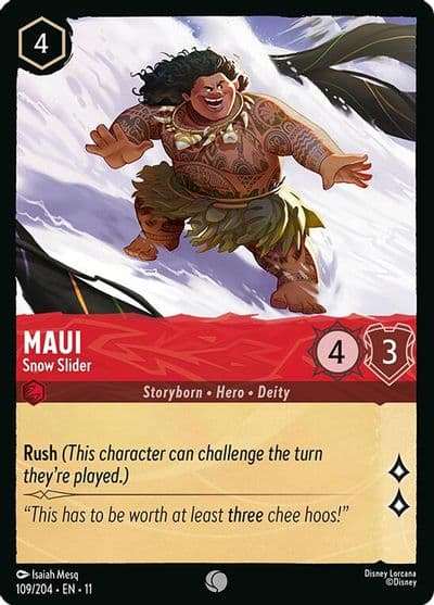 Maui Snow Slider Winterspell Lorcana card