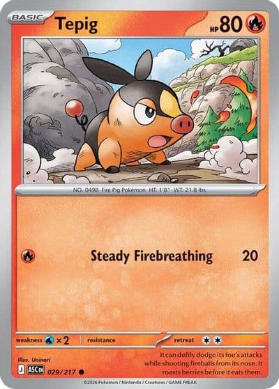 Tepig ME: Ascended Heroes Pokemon card