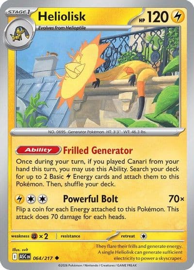 Heliolisk ME: Ascended Heroes Pokemon card