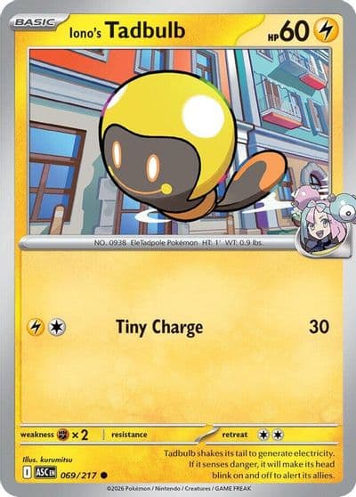 Iono's Tadbulb ME: Ascended Heroes Pokemon card