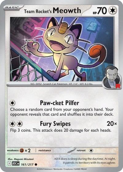Team Rocket's Meowth ME: Ascended Heroes Pokemon card