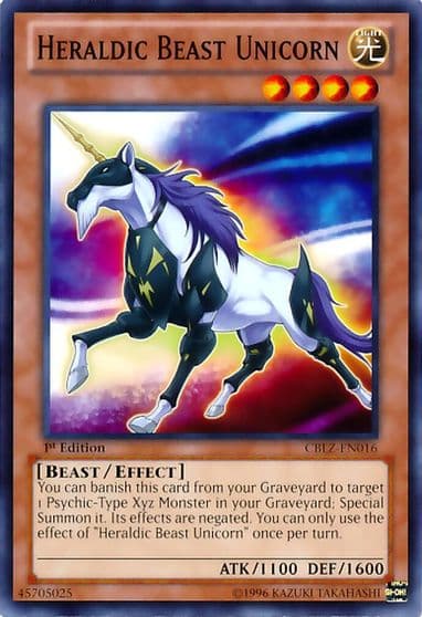 Heraldic Beast Unicorn Cosmo Blazer Yu-Gi-Oh! card