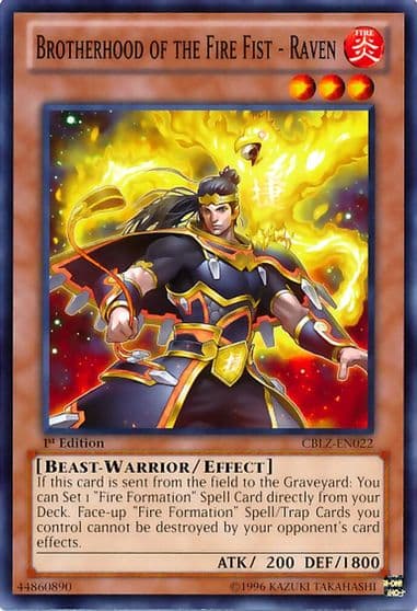 Brotherhood of the Fire Fist Raven Cosmo Blazer Yu-Gi-Oh! card
