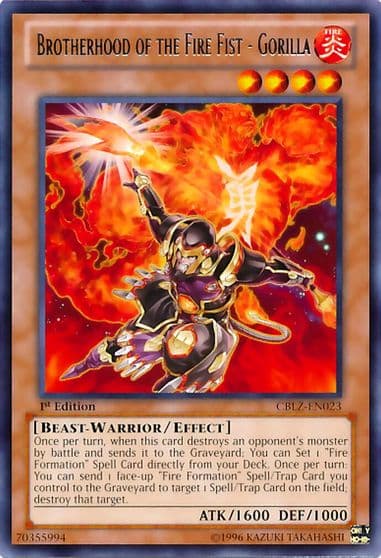 Brotherhood of the Fire Fist Gorilla Cosmo Blazer Yu-Gi-Oh! card