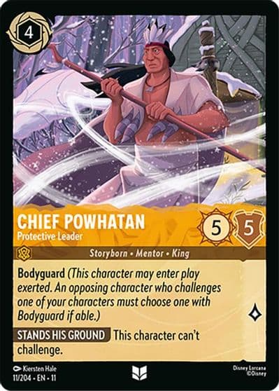 Chief Powhatan Protective Leader Winterspell Lorcana card