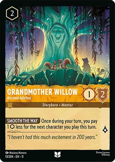 Grandmother Willow Ancient Advisor Winterspell Lorcana card