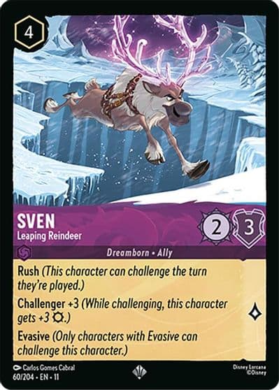 Sven Leaping Reindeer Winterspell Lorcana card