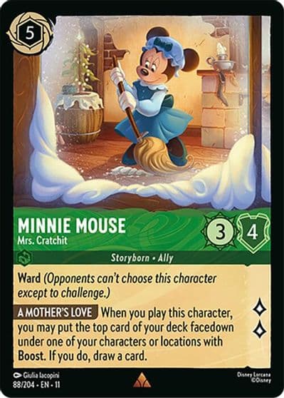 Minnie Mouse Mrs Cratchit Winterspell Lorcana card