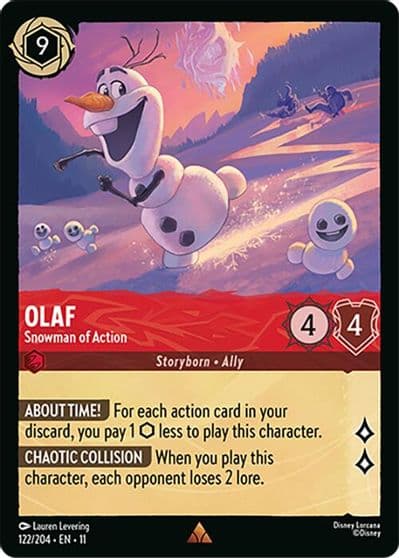 Olaf Snowman of Action Winterspell Lorcana card