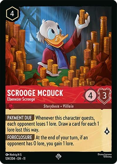 Scrooge McDuck Ebenezer Scrooge Winterspell Lorcana card