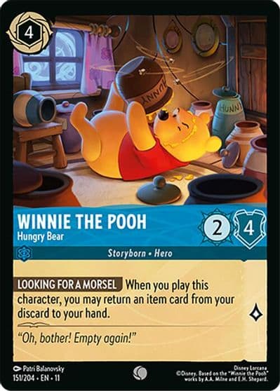 Winnie the Pooh Hungry Bear Winterspell Lorcana card