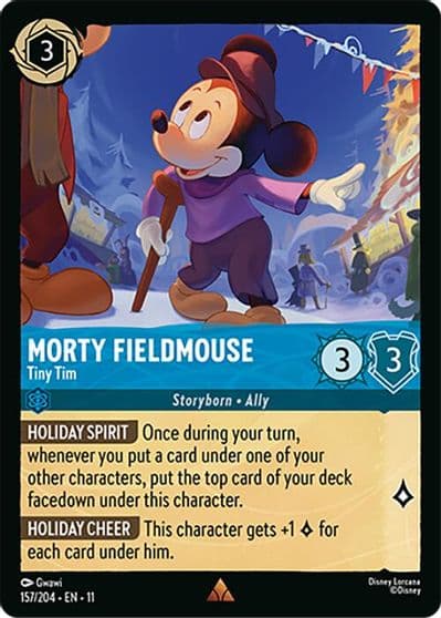 Morty Fieldmouse Tiny Tim Winterspell Lorcana card