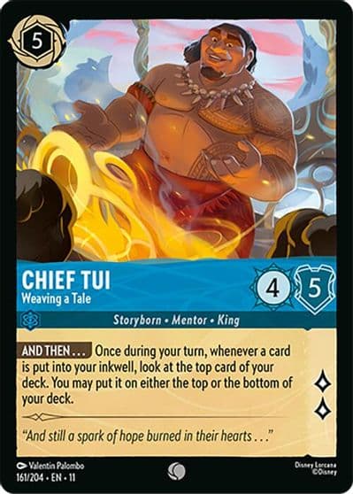 Chief Tui Weaving a Tale Winterspell Lorcana card