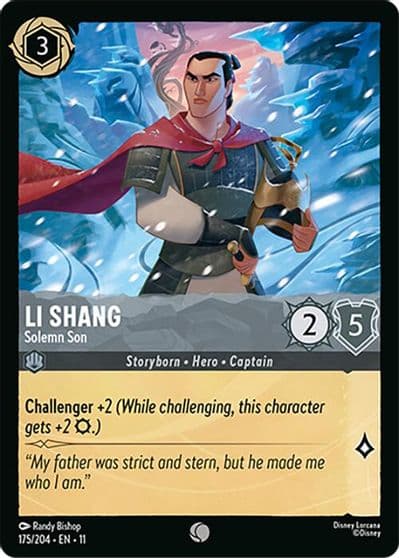 Li Shang Solemn Son Winterspell Lorcana card