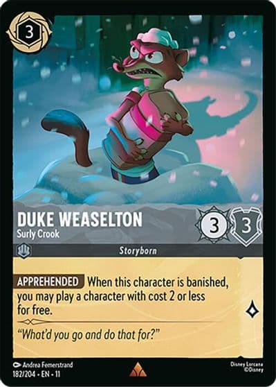 Duke Weaselton Surly Crook Winterspell Lorcana card
