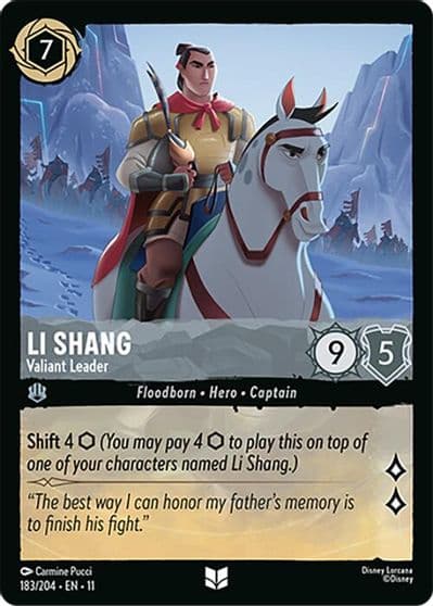 Li Shang Valiant Leader Winterspell Lorcana card
