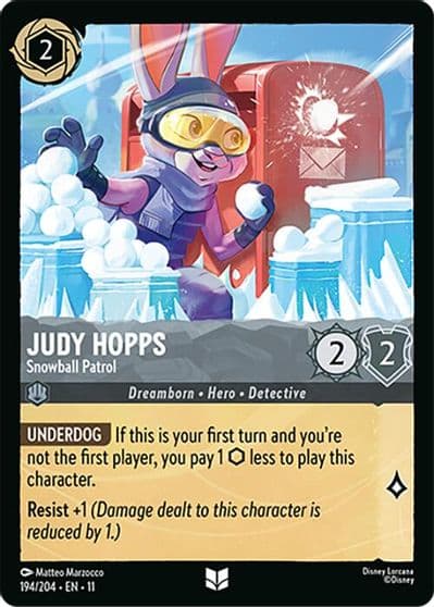 Judy Hopps Snowball Patrol Winterspell Lorcana card